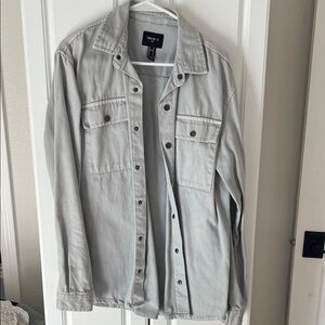 Forever 21 Light Gray Denim Shirt